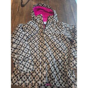 Columbia Interchange Coat With Black & White Geometric Print XL
